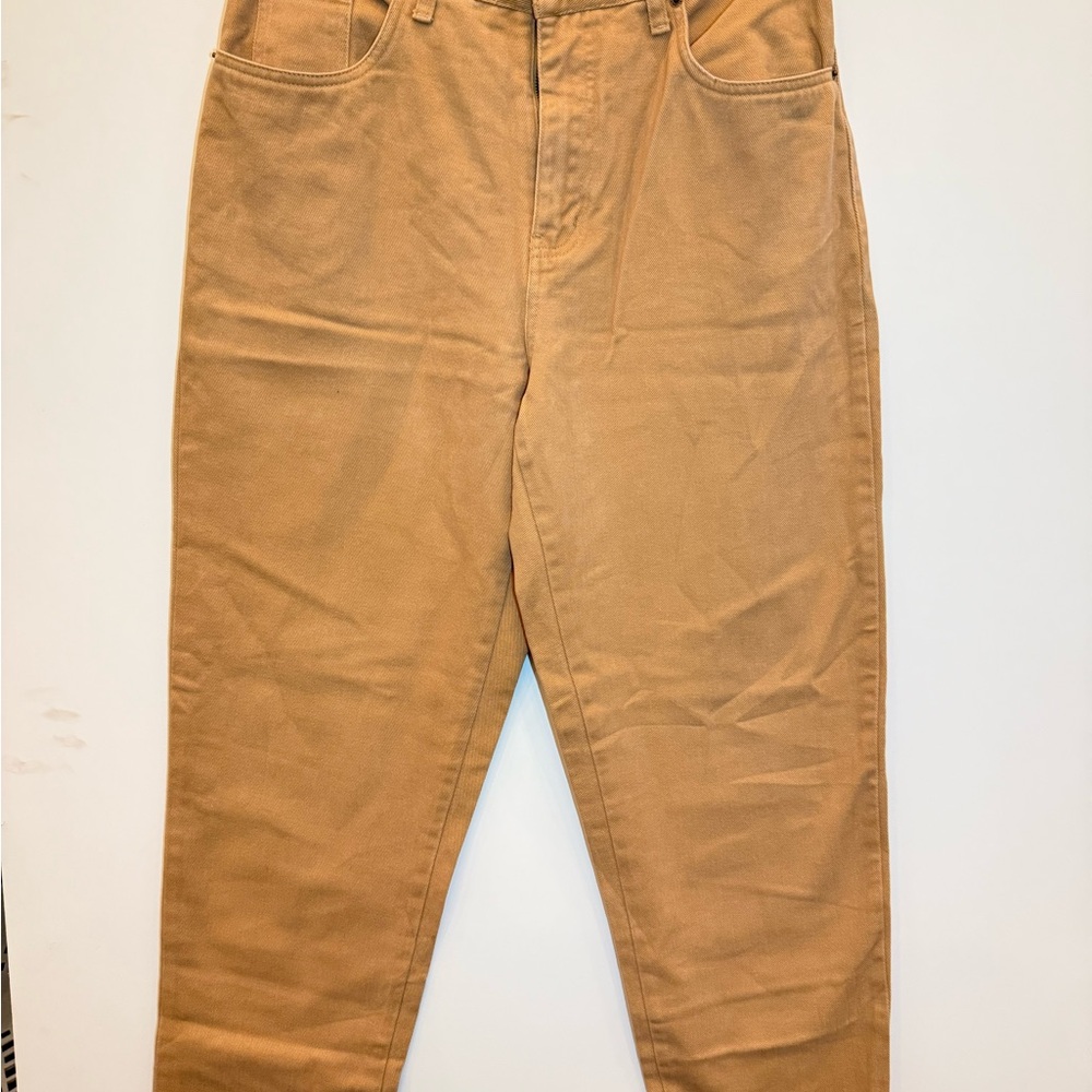 Billbass Mom Jeans Cream Denim Size 10P Easy Fit  100% Cotton